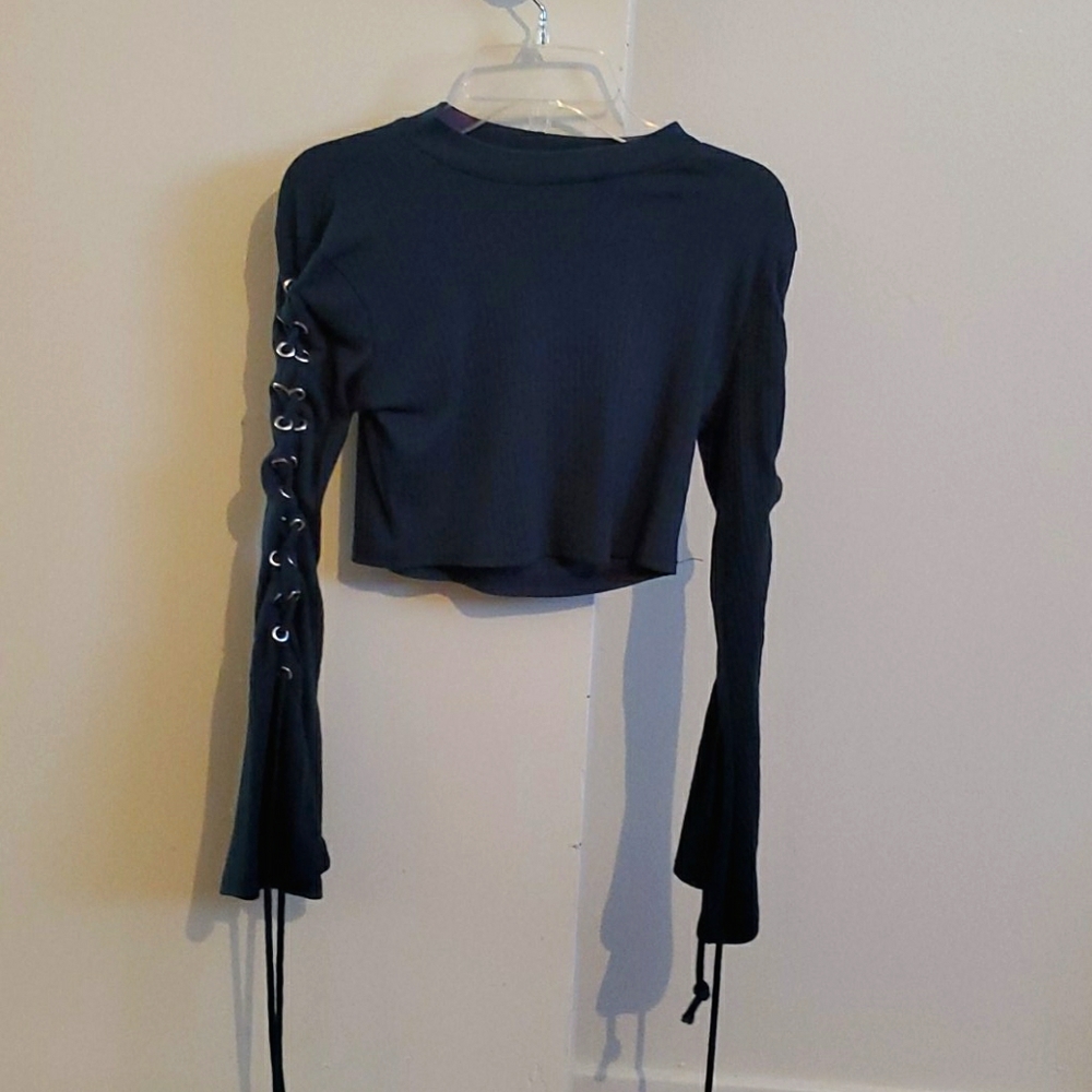 Emerald sweater crop top